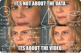 The meme I showed my squad, captioned &ldquo;it&rsquo;s not about the data, it&rsquo;s about the video&rdquo;